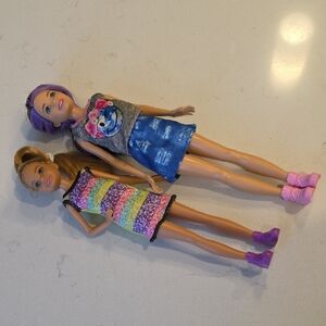 Barbie Fashion Dolls with Purple and Rainbow Outfits